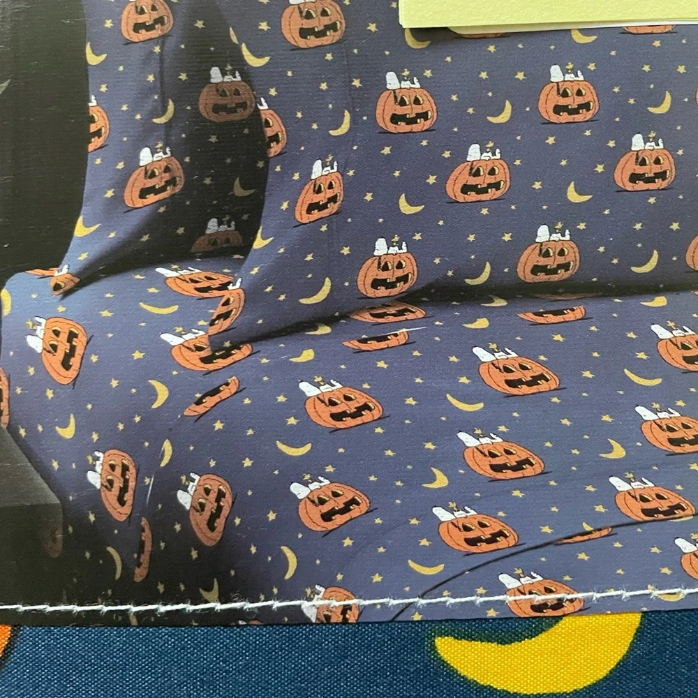 Berkshire Peanuts Snoopy Pumpkin Navy 5PC King Sheet Set